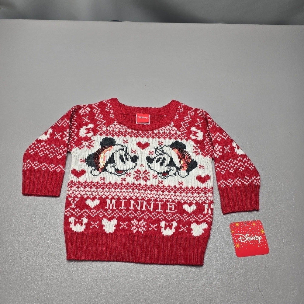 New Disney mini mouse Christmas sweater babys size 12 months